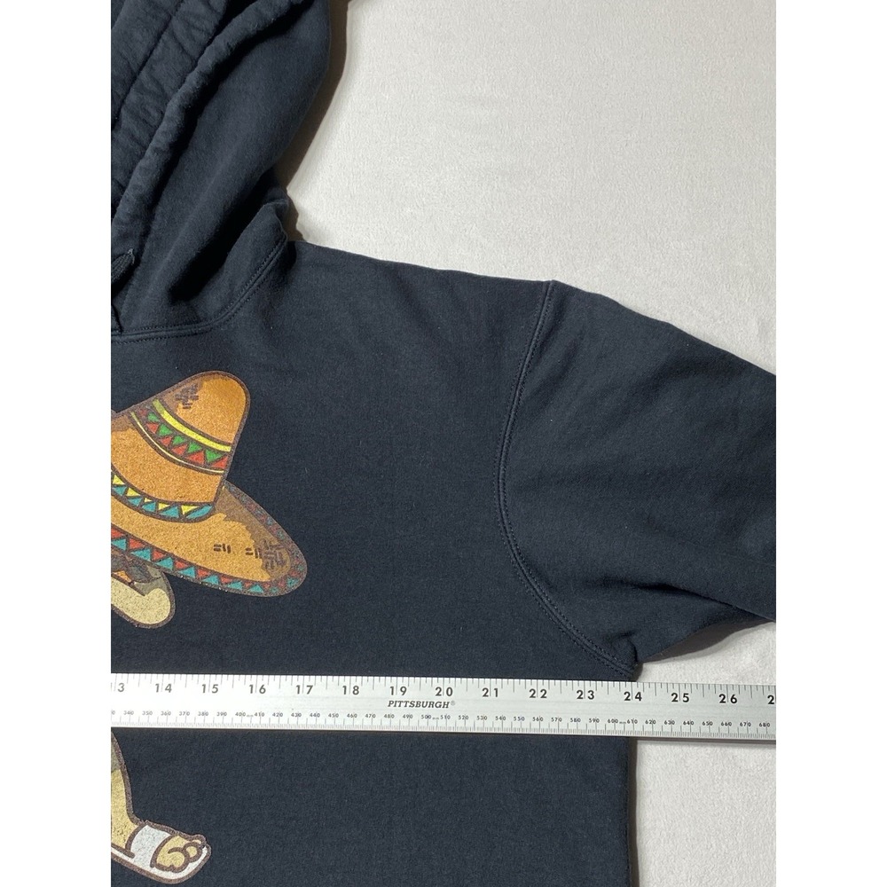 Port & Company Dabbing Taco Hoodie XL Faded Black Sombrero Graphic - Picture 3 of 11